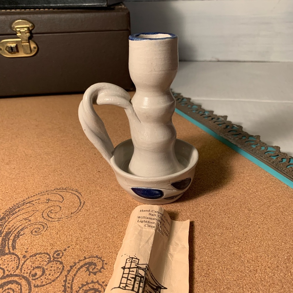 Williamsburg Pottery Salt Glaze Candle Stick (N#)